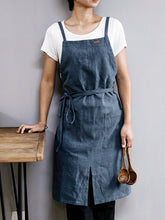Load image into Gallery viewer, Cotton Linen Apron Bakery Catering Painter Florist Gardener Workwear A18025