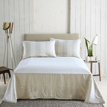 Load image into Gallery viewer, 100%Pure Color Linen Striped Linen Bedding Set