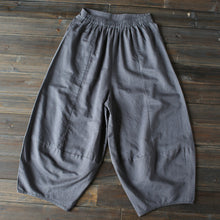 Load image into Gallery viewer, Gray Loose Cotton Linen Casual Ankle Length Pants Women Clothes P1203