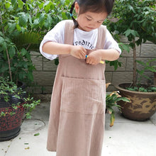 Load image into Gallery viewer, Children's Cotton Linen Apron Art Drawing Workwear