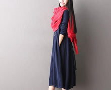 Load image into Gallery viewer, Soft Loose Casual Wool Long Dresses Women Clothes Q1418A - FantasyLinen
