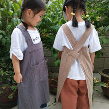 Load image into Gallery viewer, Children's Cotton Linen Apron Art Drawing Workwear