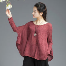 Load image into Gallery viewer, Three Colors Linen Fold Casual Women Tops C654T - FantasyLinen