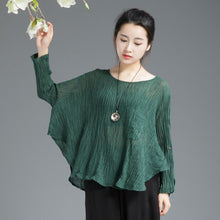 Load image into Gallery viewer, Three Colors Linen Fold Casual Women Tops C654T - FantasyLinen
