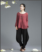 Load image into Gallery viewer, Three Colors Linen Fold Casual Women Tops C654T - FantasyLinen