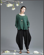 Load image into Gallery viewer, Three Colors Linen Fold Casual Women Tops C654T - FantasyLinen