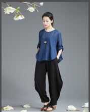Load image into Gallery viewer, Three Colors Linen Fold Casual Women Tops C654T - FantasyLinen

