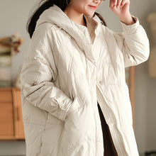 Load image into Gallery viewer, Black Puffer Coat, Puffer Jacket With Hoodie, Puffer Jacket Women
