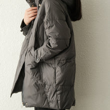 Load image into Gallery viewer, Black Puffer Coat, Puffer Jacket With Hoodie, Puffer Jacket Women