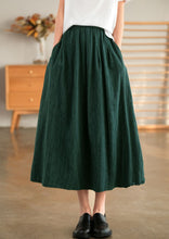 Load image into Gallery viewer, Green Cotton Autumn Skirt, Women's Skirt,Casual Full Skirt, Spring Women Clothes