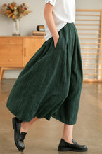 Load image into Gallery viewer, Green Cotton Autumn Skirt, Women's Skirt,Casual Full Skirt, Spring Women Clothes