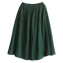 Load image into Gallery viewer, Green Cotton Autumn Skirt, Women's Skirt,Casual Full Skirt, Spring Women Clothes