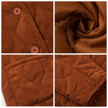 Load image into Gallery viewer, Winter Coat for Women, Warm Winter Outwear, Corduroy White Coat