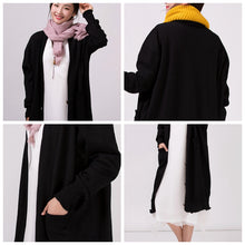 Load image into Gallery viewer, Women Black Loose Plus Size Sweater Coat