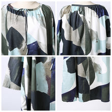 Load image into Gallery viewer, Women's Loose 3/4 Sleeves Plaid Spliced Dress