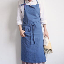 Load image into Gallery viewer, Full Length Cotton Linen Apron Barista Cafe Waitress Bar Bakery Catering Uniform Painter Florist Gardener Workwear A1302 - FantasyLinen