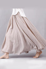 Load image into Gallery viewer, Multicolor Sun Skirt Elastic Waist Cotton linen Skirt Big Hem Long Skirt Women Clothes S1725 - FantasyLinen
