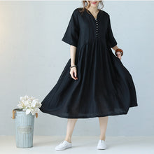 Load image into Gallery viewer, Vintage Plus Size Linen Dresses Women Loose Clothes Q1177