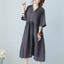 Load image into Gallery viewer, Vintage Plus Size Linen Dresses Women Loose Clothes Q1177