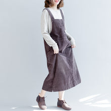 Load image into Gallery viewer, Loose Corduroy Strap Dresses Women Fall Outfits Q2493