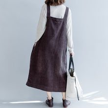 Load image into Gallery viewer, Loose Corduroy Strap Dresses Women Fall Outfits Q2493
