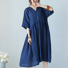 Load image into Gallery viewer, Vintage Plus Size Linen Dresses Women Loose Clothes Q1177
