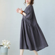 Load image into Gallery viewer, Vintage Plus Size Linen Dresses Women Loose Clothes Q1177