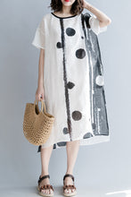 Load image into Gallery viewer, Summer Loose Cotton Linen White Dress Women Casual Clothes Q1865