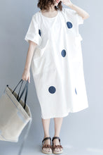 Load image into Gallery viewer, Cute Dot Cotton Long Dresses Women Casual Clothes Q7057A