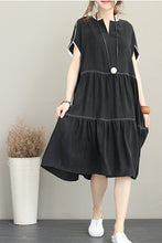 Load image into Gallery viewer, Summer Casual Black Long Dresses Women Loose Clothes Q1175