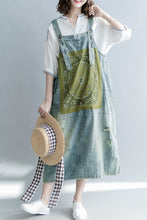 Load image into Gallery viewer, Loose Print Blue Denim Sundresses Women Casual Clothes Q1265