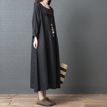 Load image into Gallery viewer, Korea Style Loose Linen Maxi Dresses For Women Q3093