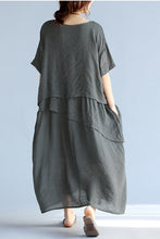 Load image into Gallery viewer, Vintage Plus Size Cotton Maxi Dress Q1657