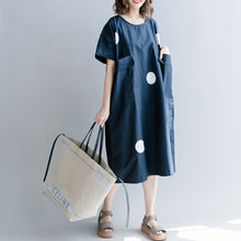 Load image into Gallery viewer, Cute Dot Cotton Long Dresses Women Casual Clothes Q7057A