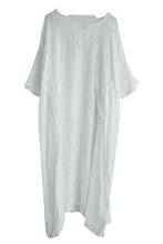 Load image into Gallery viewer, Casual V Neck Maxi Dresses Women Loose Cotton Linen Outfits Q1674