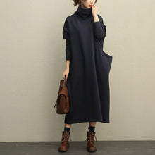 Load image into Gallery viewer, Women Casual High Neck Thicken Knitted Winter Maxi Dresses 208