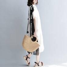 Load image into Gallery viewer, Summer Loose Cotton Linen White Dress Women Casual Clothes Q1865