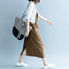Load image into Gallery viewer, Fashion Coffee Corduroy Dresses Women Autumn Outfits Q2087