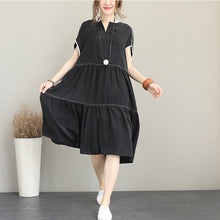 Load image into Gallery viewer, Summer Casual Black Long Dresses Women Loose Clothes Q1175
