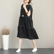 Load image into Gallery viewer, Summer Casual Black Long Dresses Women Loose Clothes Q1175
