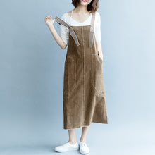 Load image into Gallery viewer, Fashion Coffee Corduroy Dresses Women Autumn Outfits Q2087