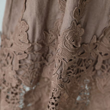Load image into Gallery viewer, Casual Loose Fitting Round Neck Lace Linen Long Dress Q9901 - FantasyLinen