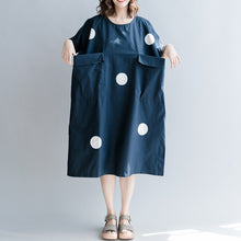 Load image into Gallery viewer, Cute Dot Cotton Long Dresses Women Casual Clothes Q7057A
