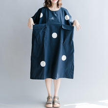 Load image into Gallery viewer, Cute Dot Cotton Long Dresses Women Casual Clothes Q7057A