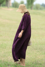 Load image into Gallery viewer, Casual V Neck Maxi Dresses Women Loose Cotton Linen Outfits Q1674