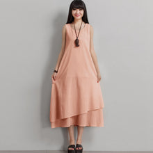 Load image into Gallery viewer, Vintage Sleeveless Cotton Maxi Dresses Women Casual Clothes Q1771