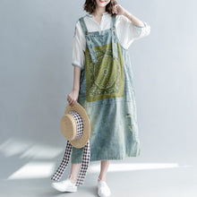 Load image into Gallery viewer, Loose Print Blue Denim Sundresses Women Casual Clothes Q1265