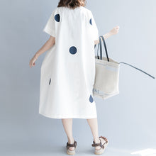 Load image into Gallery viewer, Cute Dot Cotton Long Dresses Women Casual Clothes Q7057A