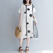Load image into Gallery viewer, Summer Loose Cotton Linen White Dress Women Casual Clothes Q1865