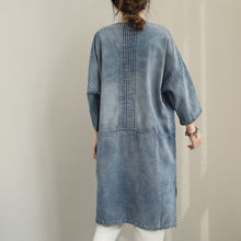 Load image into Gallery viewer, Vintage Loose Blue Denim Dresses Women Cotton Fall Outfits Q1388